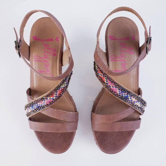 JellyPop Beaded Wicker Wedge Size 8 - Picture 5 of 14